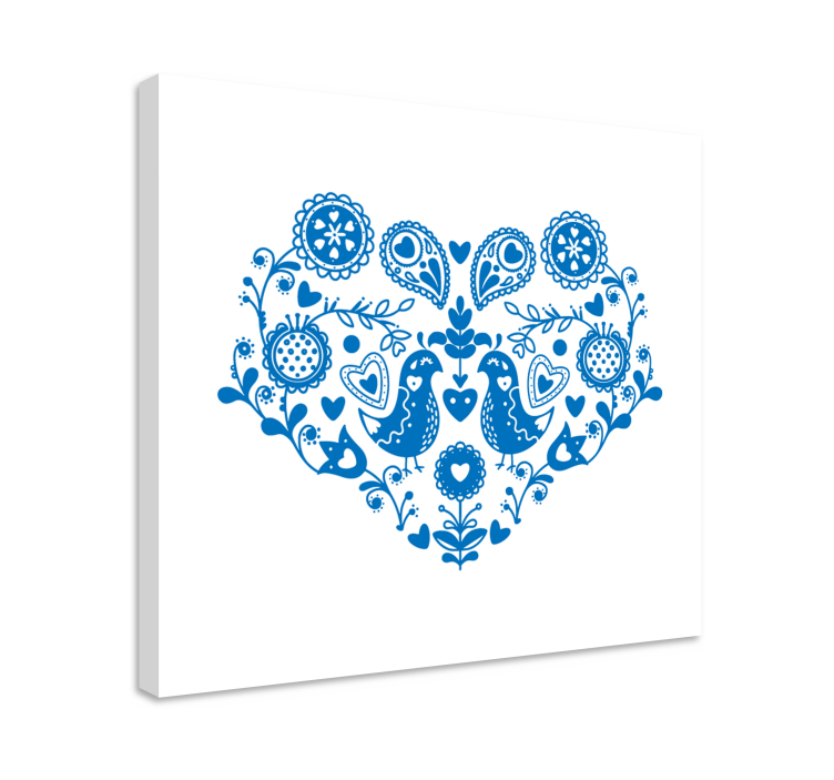 Kalp şeklinde çiçek tuvali - TenStickers