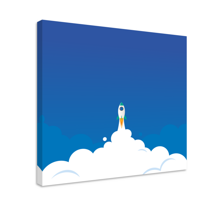 Dinozor kanvas tablo roket fırlatma macerası - TenStickers