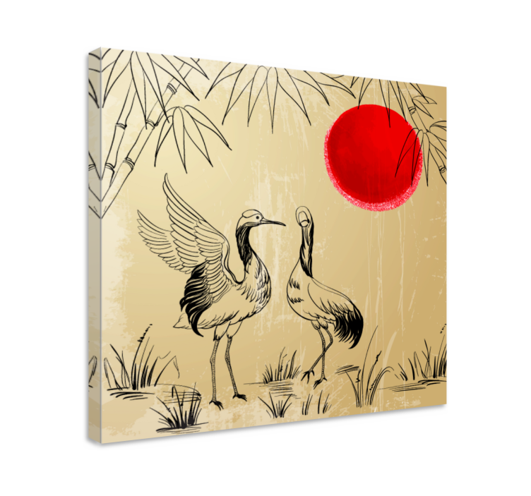 çin dağları leylek yatak odası duvar resimleri - TenStickers