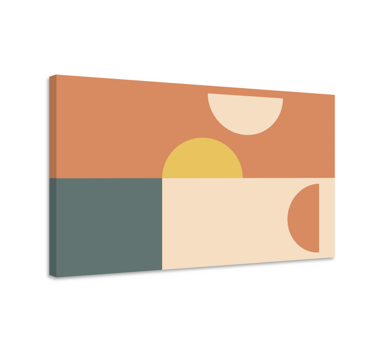 Yarım daireler ve dikdörtgenler geometrik tuval - TenStickers