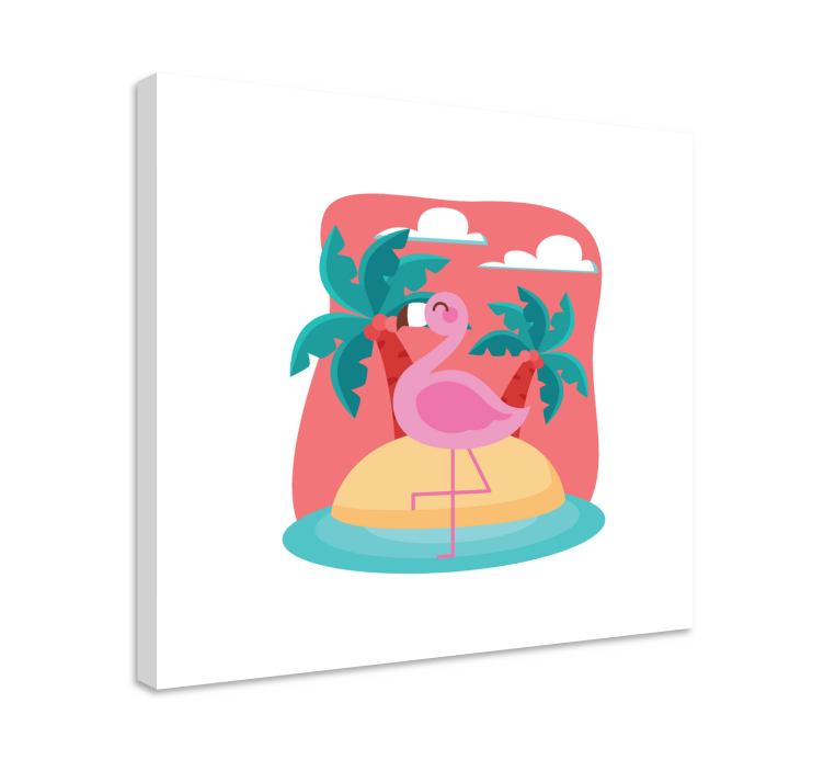 Hayvanlar tablo flamingo adada - TenStickers