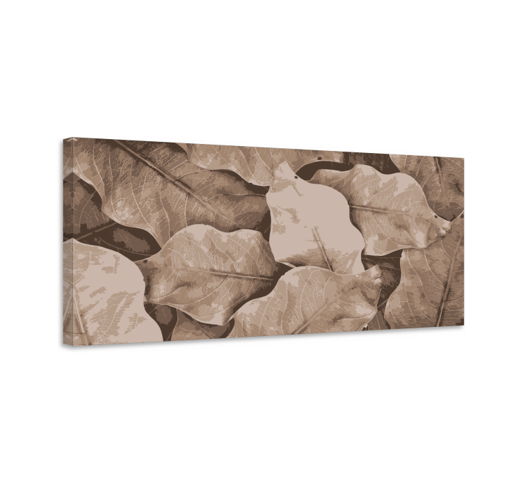 Katmanlı botanik yapraklar çiçekler ve bitkiler kanvas tablo - TenStickers