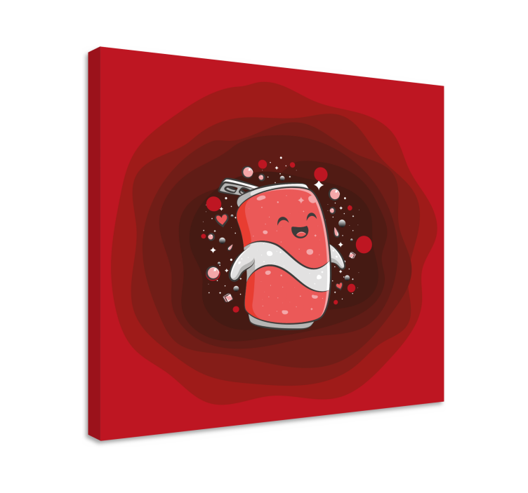 Metin içeren kanvas tablo - mutlu soda karakteri - TenStickers