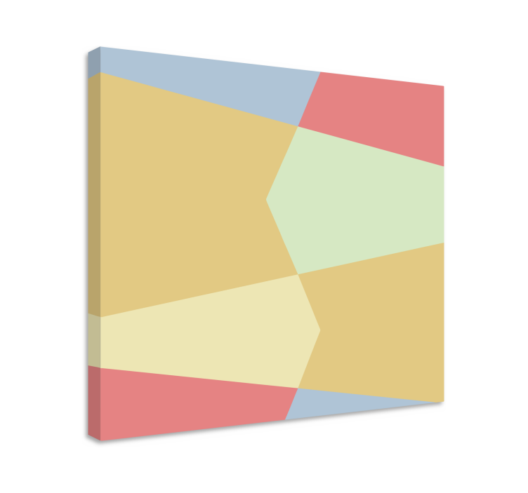 Pastel geometrik renk blokları tuval - TenStickers