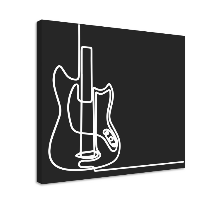Müzik tablo elektrik gitar konturu - TenStickers