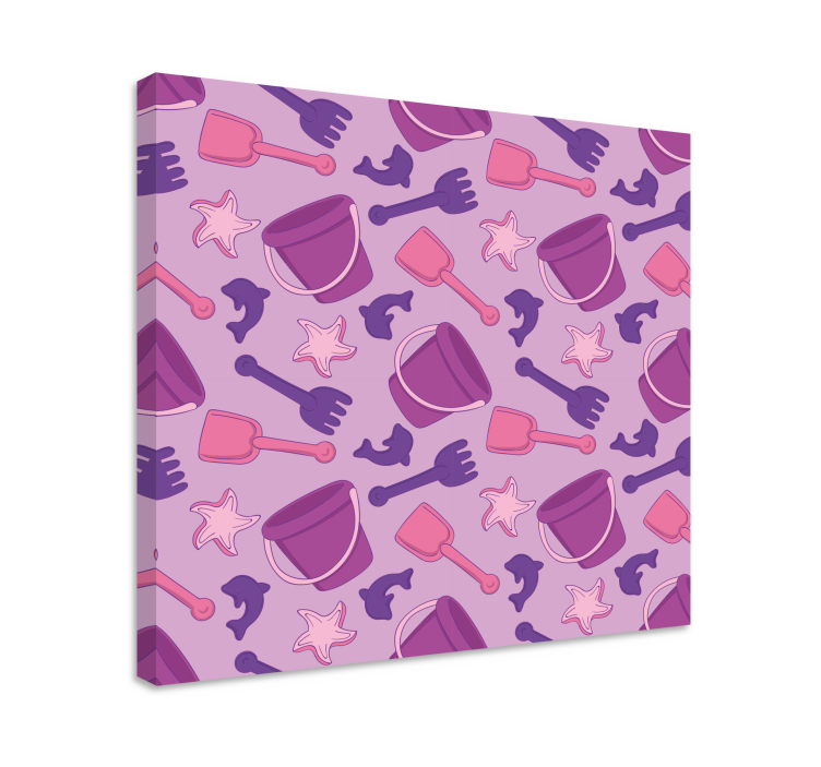 Çocuklar kanvas tablo plaj oyuncakları deseni - TenStickers