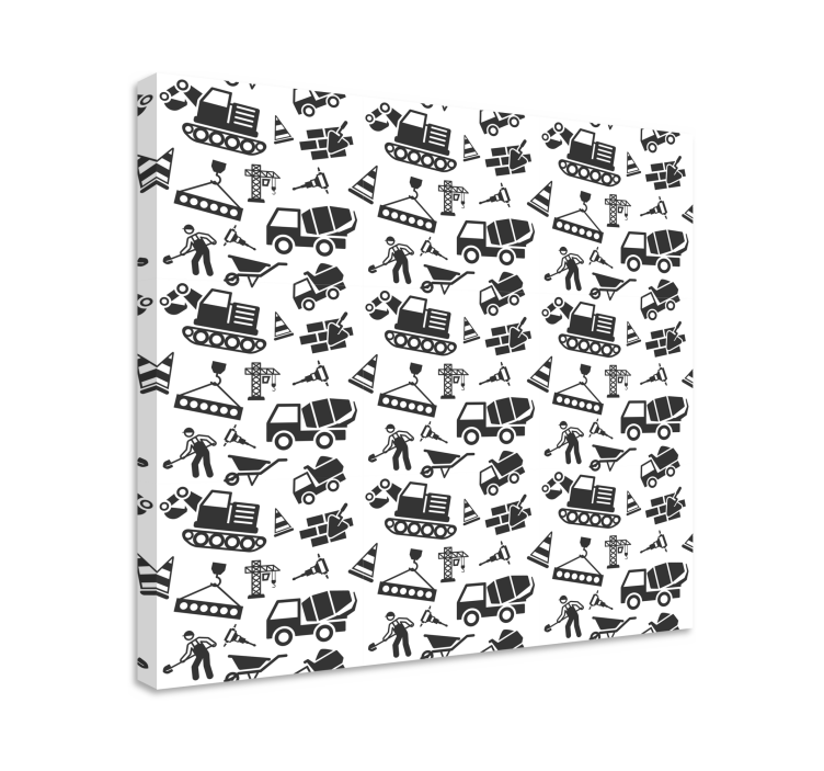 Metin içeren kanvas tablo inşaat alanı simgeleri - TenStickers