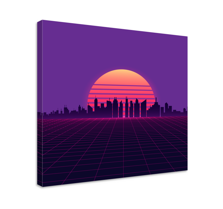 Vaporwave günbatımı 80'ler tarzı retro tuval - TenStickers