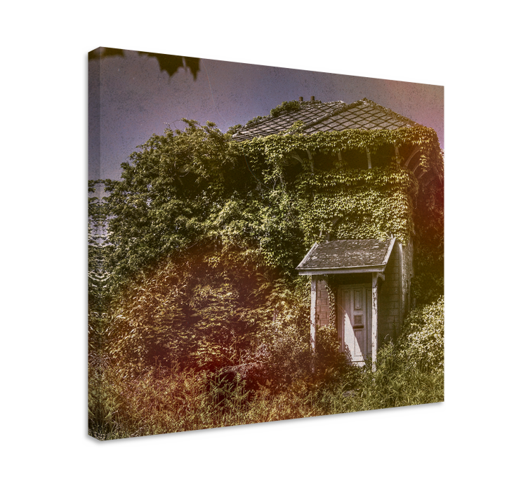 Kırsal kanvas tablo terkedilmiş kırsal kulübe - TenStickers