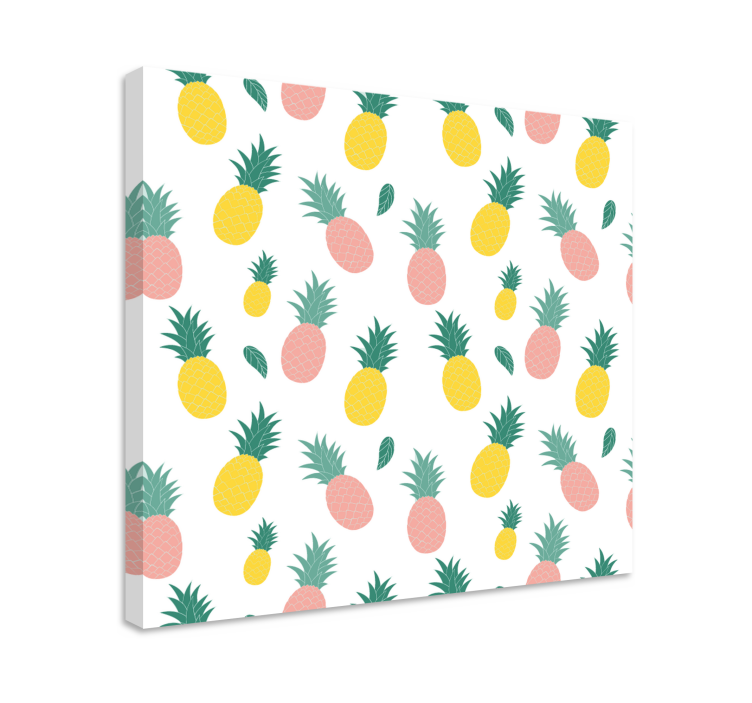 Tropikal ananas deseni meyveler kanvas tablo - TenStickers
