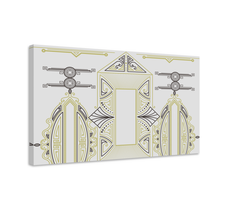 "art deco" dekoratif desen zarif tuval - TenStickers