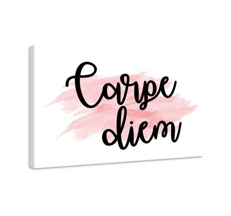 Carpe diem pembe boya sanat motivasyonel tuval - TenStickers