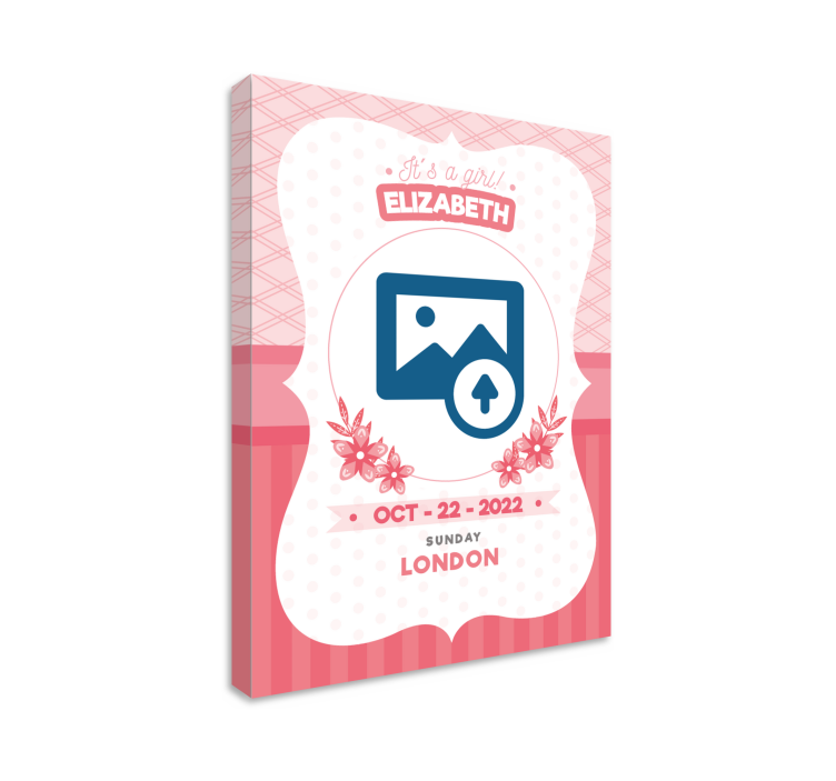 Kişiselleştirilmiş pembe duyuru bebek tablo - TenStickers