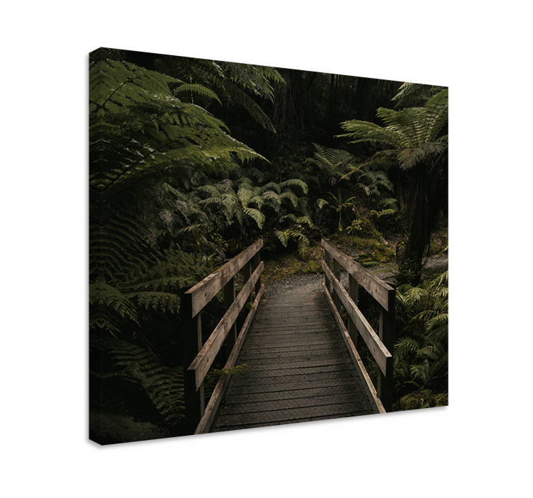 Orman ağacı duvar tuvalinde "doğa" köprüsü - TenStickers