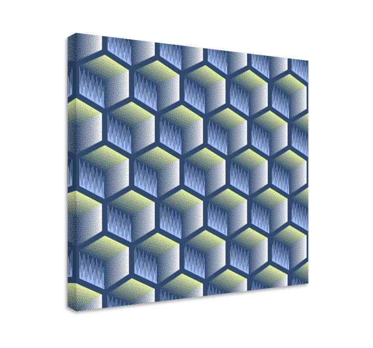 Geometrik tablo altıgen küp deseni - TenStickers