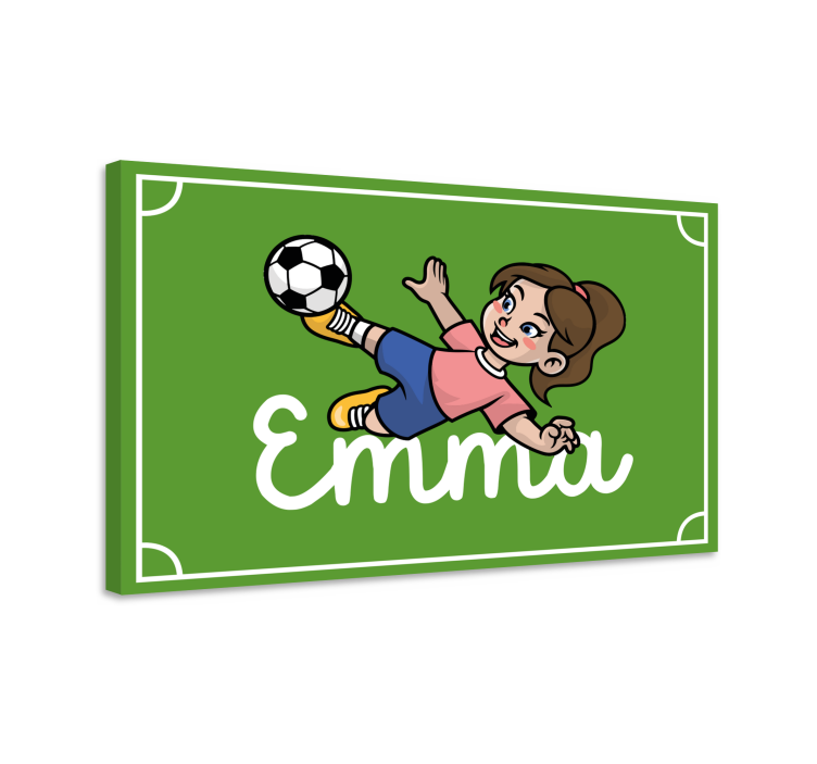 Kız futbolcu kişiselleştirilmiş tuval - TenStickers