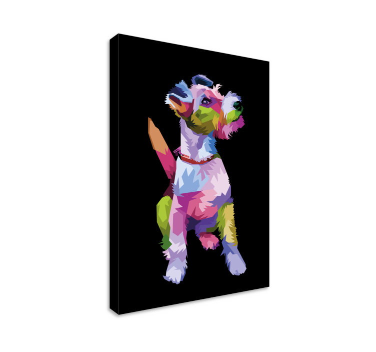 Geometrik-hayvanlar tilki korkunç köpek kanvas baskılar - TenStickers