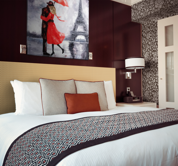 Personas enamorados torre eiffel kanvas tablo - TenStickers