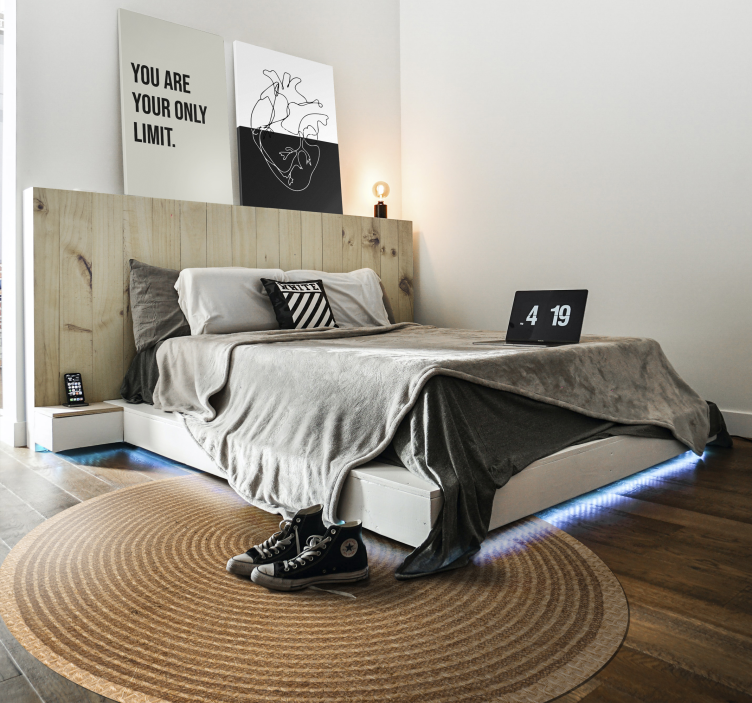 Geometrik kalp lineart geometrik tuval - TenStickers