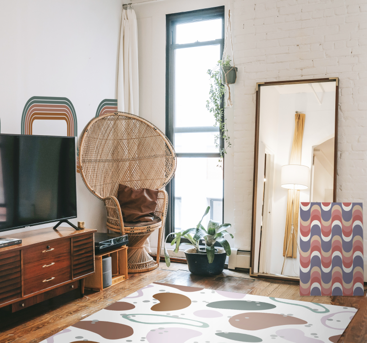 Dalgalı desen tasarımı geometrik tablo - TenStickers