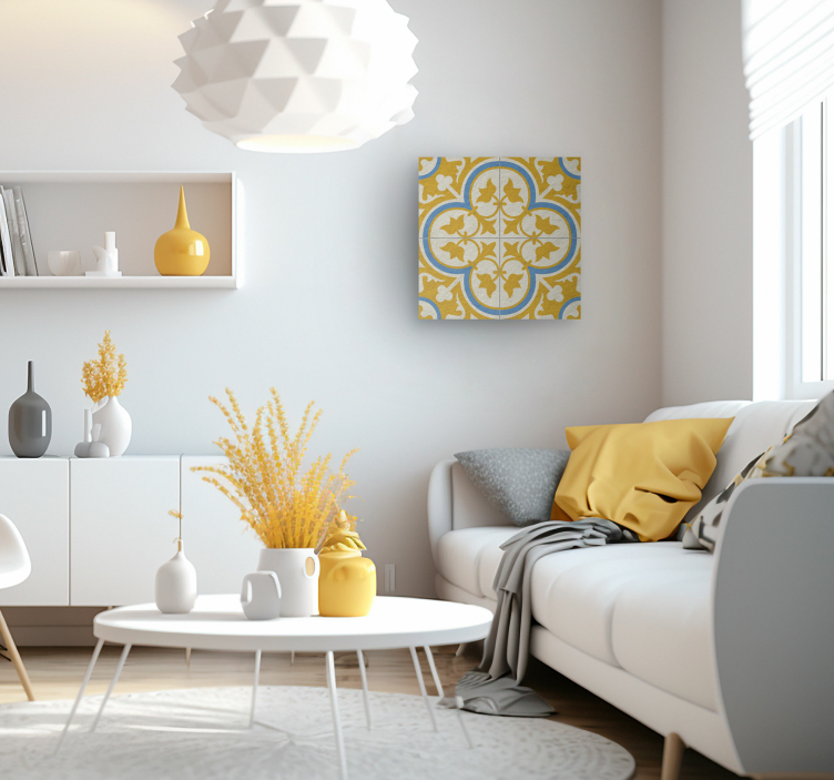 Sarı Hidrolik Döşeme vintage tablo - TenStickers