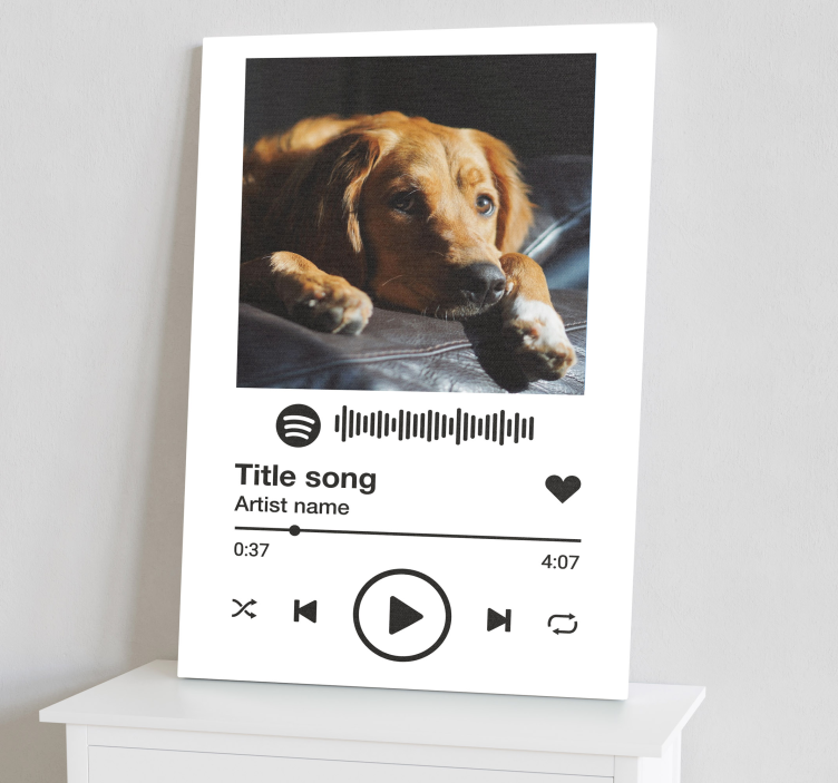 Spotify müzik beyaz arkaplan tuval sanatı - TenStickers