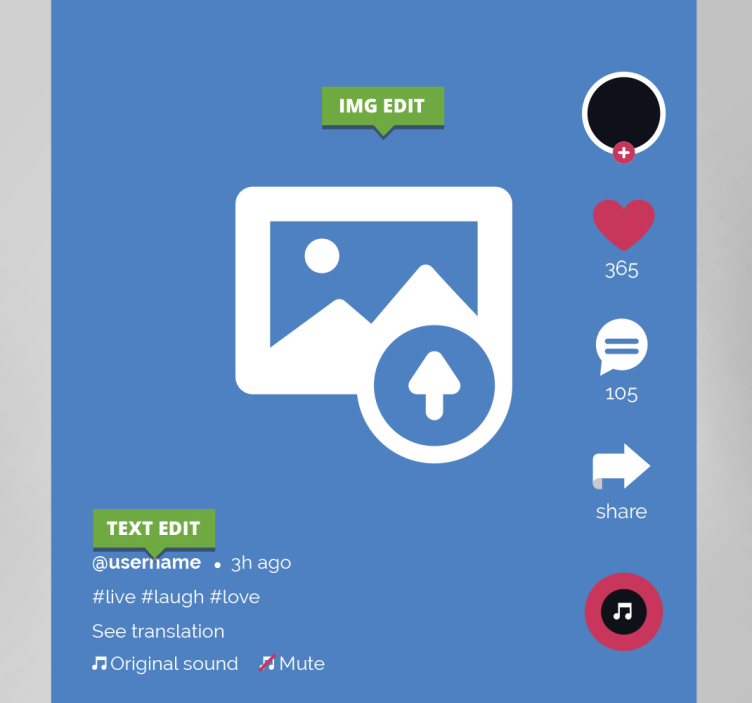 Tik tok kişiselleştirilebilir kanvas tablo - TenStickers