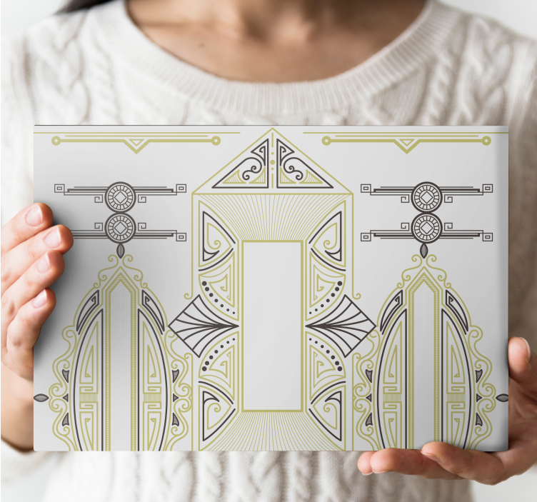 "art deco" dekoratif desen zarif tuval - TenStickers