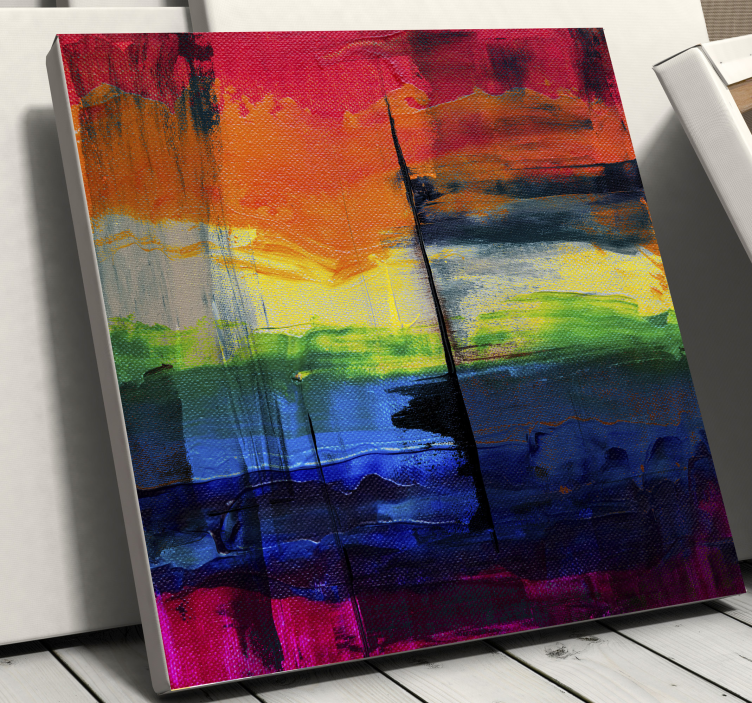 Boyalı çizgili geometrik tuval - TenStickers