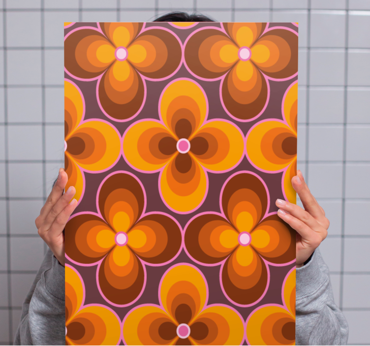 çiçek retro harika desen retro tuval - TenStickers