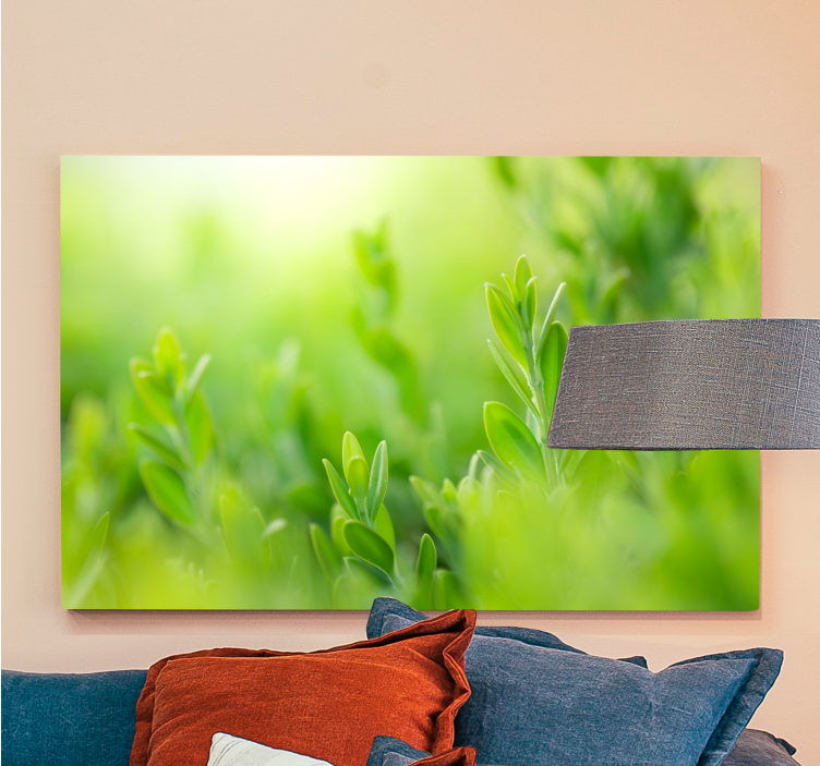 Çiçekler ve bitkiler kanvas tablo yeşil doğanın yakın planı - TenStickers