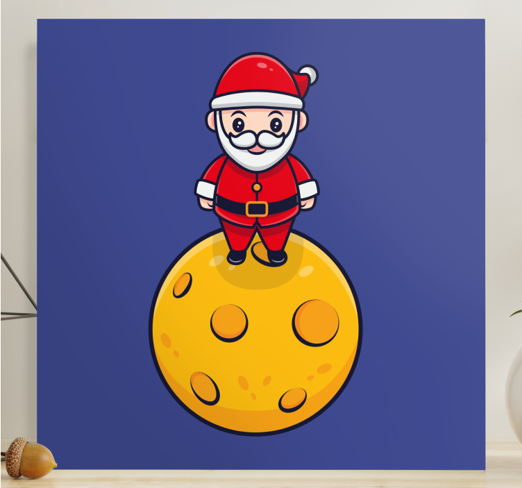 Çocuklar kanvas tablo - ayda noel baba - TenStickers