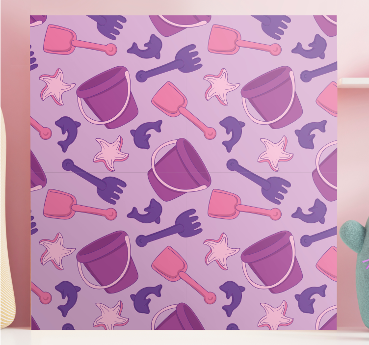 Çocuklar kanvas tablo plaj oyuncakları deseni - TenStickers