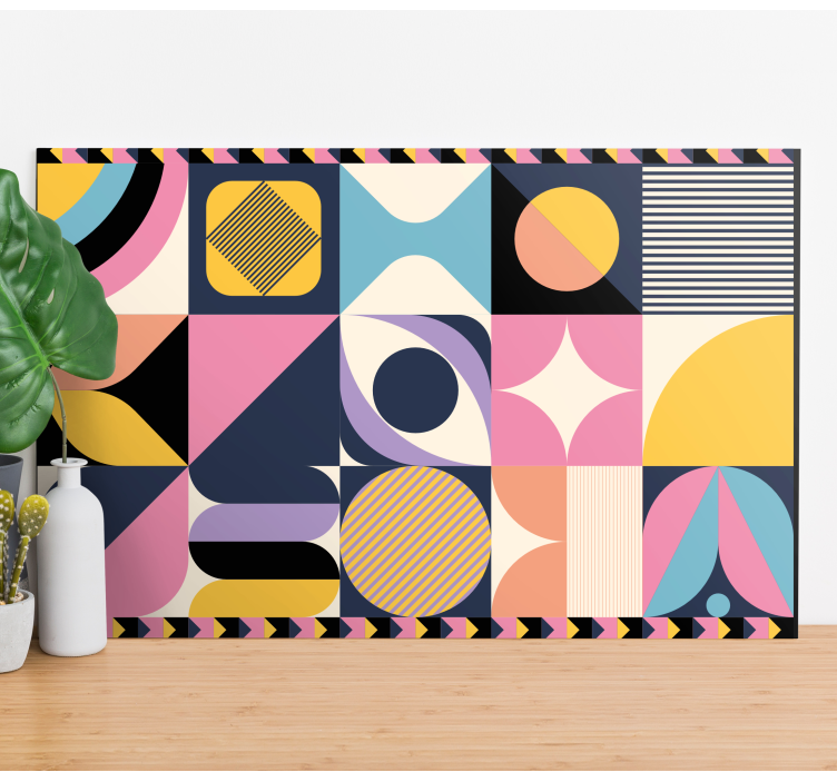 çok figürlü boyama geometrik tuval - TenStickers