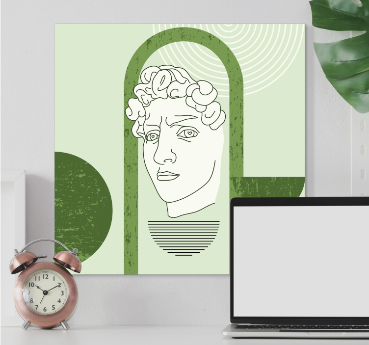 David yeşil pop art heykel tuval sanat baskıları - TenStickers