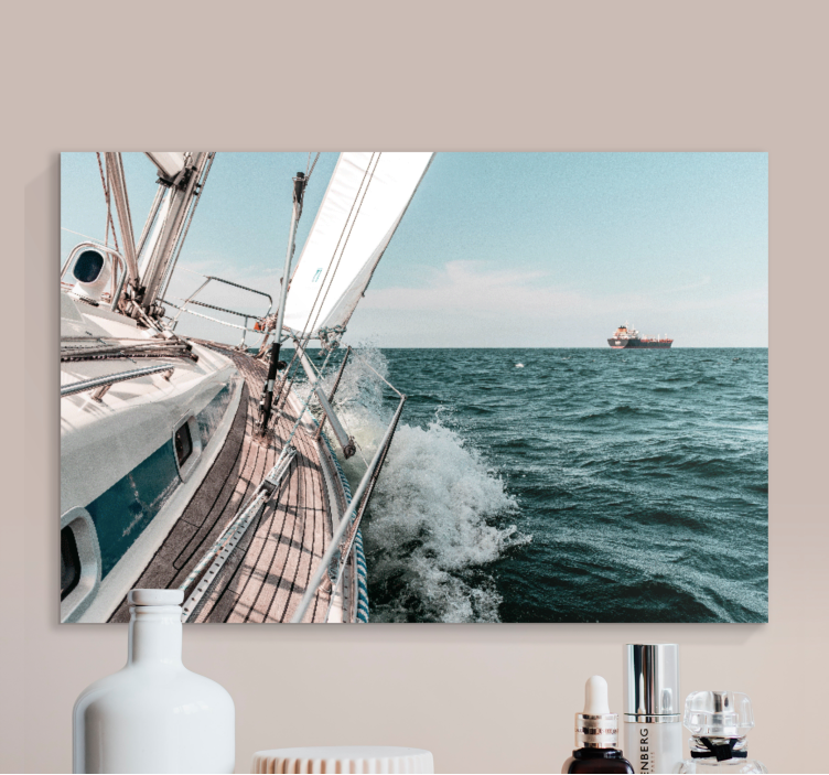 Deniz yat 3d efekt 3d kanvas baskılar - TenStickers