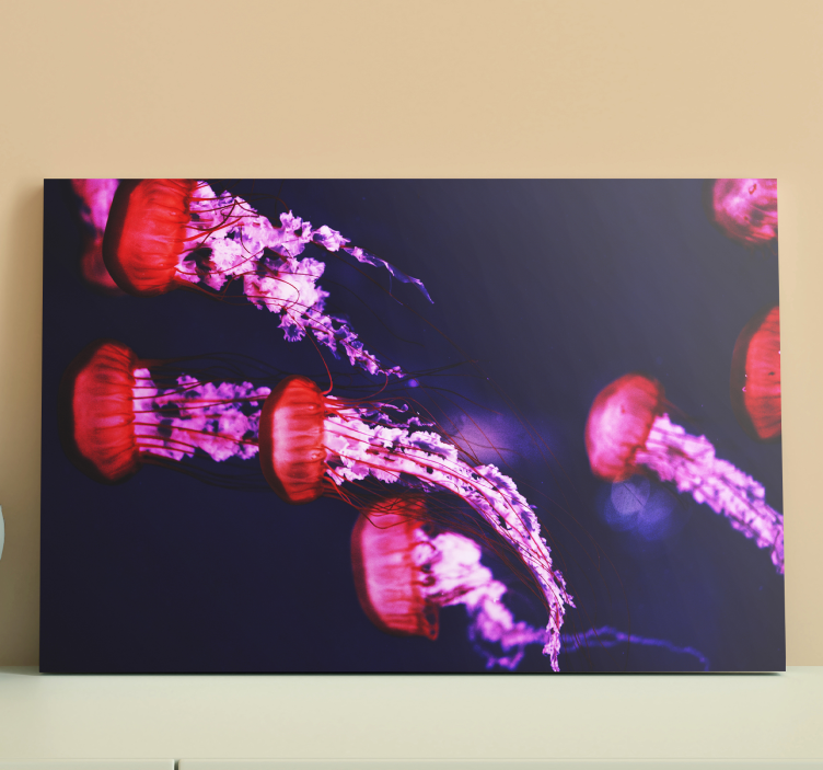 Denizanası tasarım hayvan kanvas baskılar - TenStickers