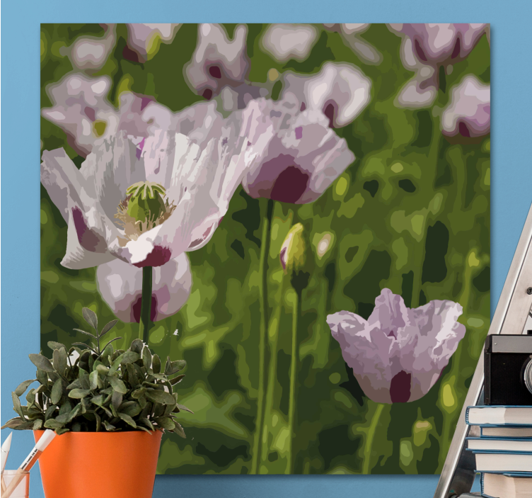 Detaylı midilli alan çiçek tuvali - TenStickers