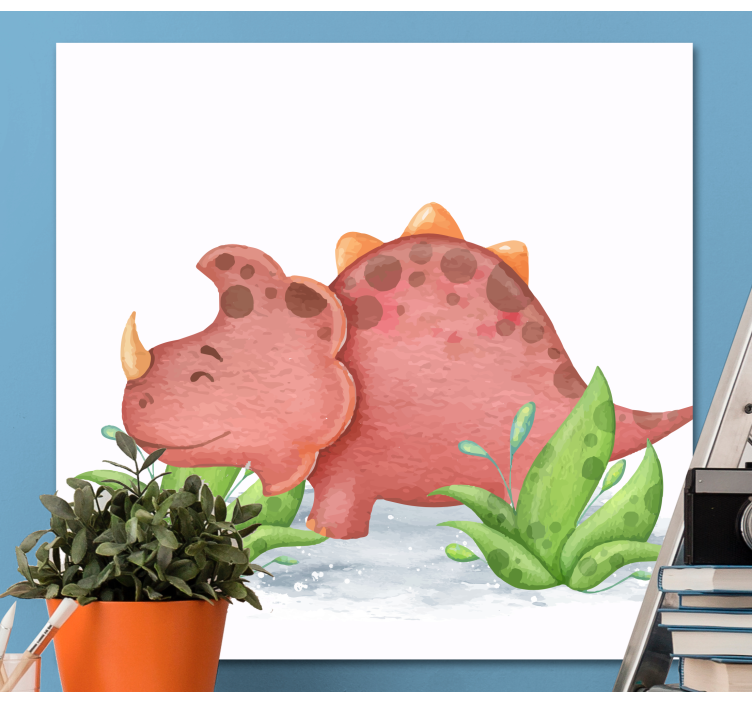 Bebek triceratops dinozor kanvas tablo - TenStickers