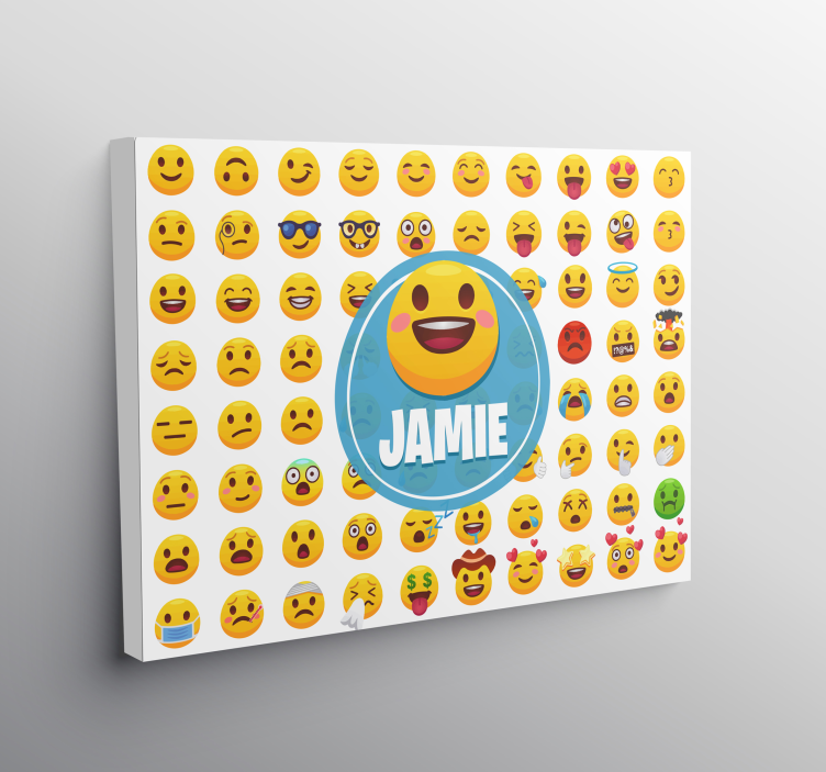Emoji ifadeleri koleksiyonu Abc ve harfler kanvas tablo - TenStickers