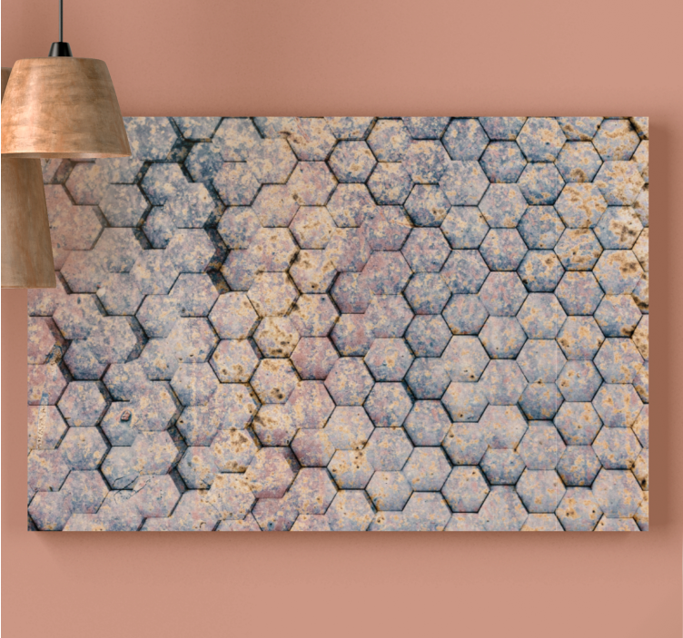 Endüstriyel tarzda beton bloklar 3d kanvas baskılar - TenStickers