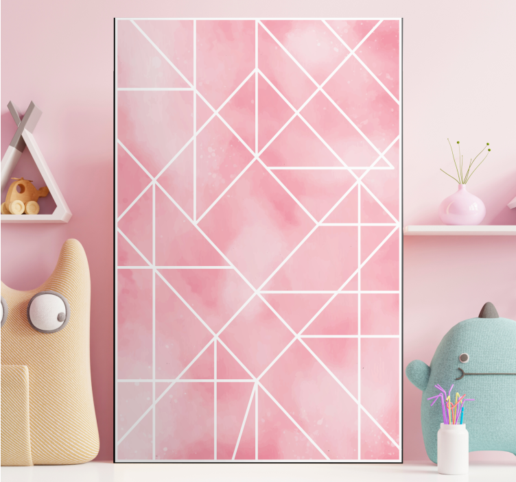Geometrik tablo pembe desen - TenStickers