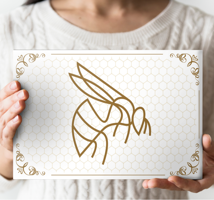 Hayvanlar tablo - arı ve petek - TenStickers