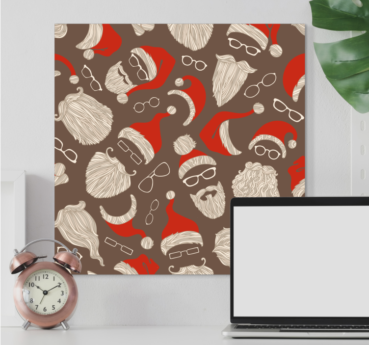 Hayvanlar tablo - neşeli santa yüzleri - TenStickers