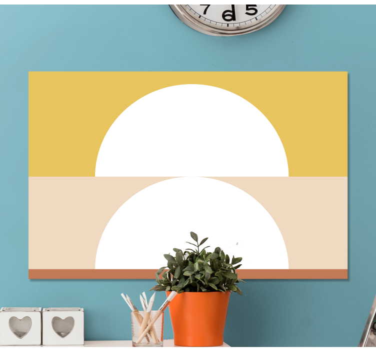 Iki yarım daire geometrik sanat geometrik tuval - TenStickers