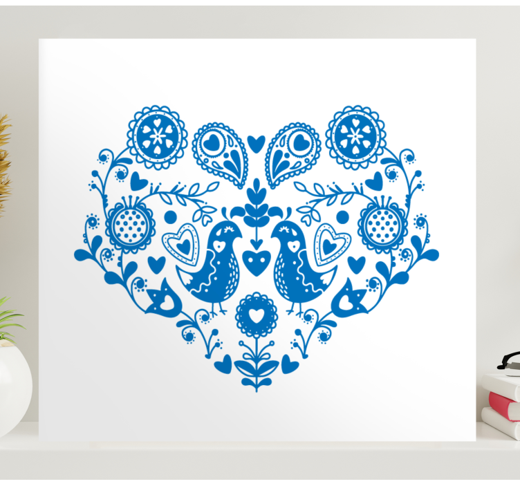 Kalp şeklinde çiçek tuvali - TenStickers