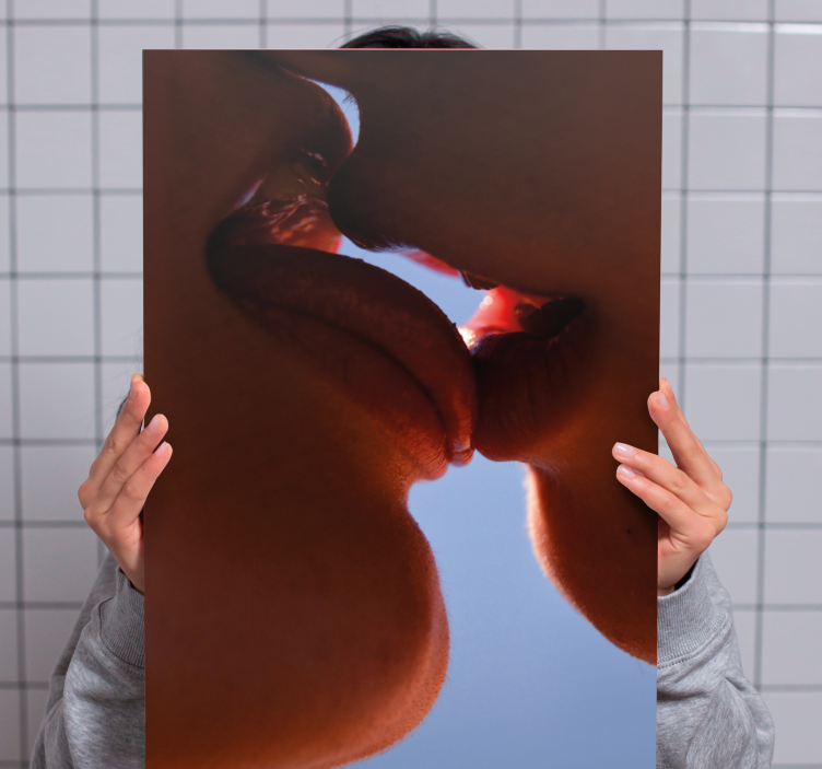 Karşılıklı öpücük 3d kanvas baskılar - TenStickers