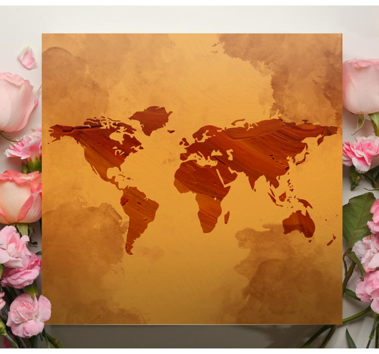 Amber yamaları dünya haritası tuvali - TenStickers