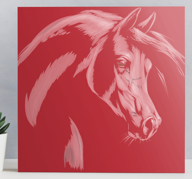 Kırmızı ton atı kanvas tablo - TenStickers