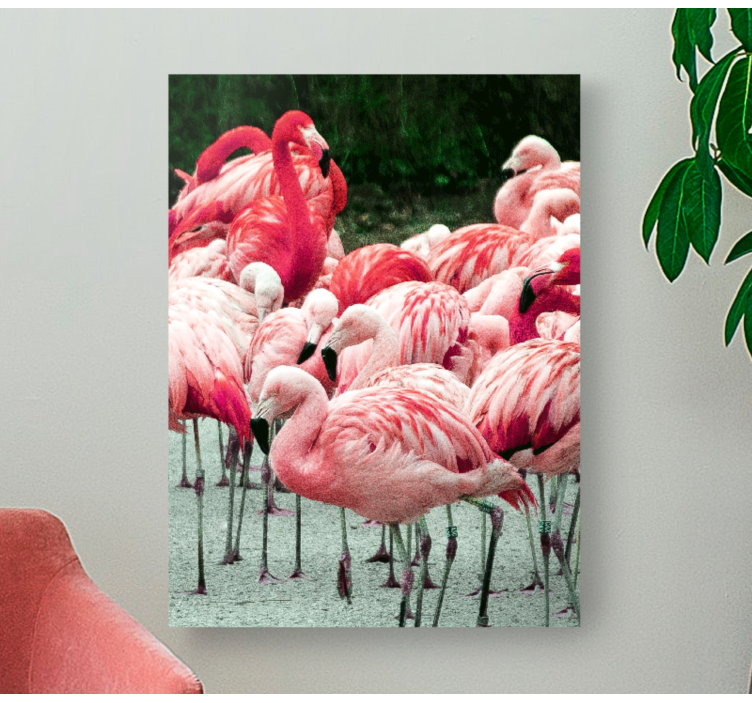 Köpek tablo flamingo sürü - TenStickers